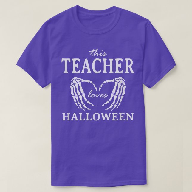 This Teacher Loves Halloween Teaching Scary Teach  T-Shirt (Design Front)