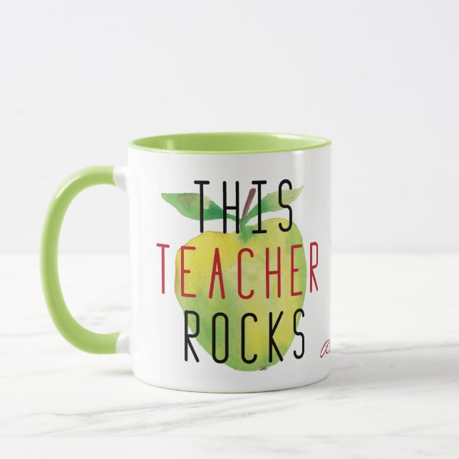 This Teacher Rocks Personalized Mug (Left)