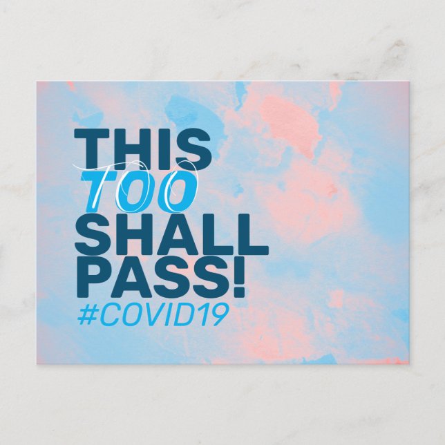 This too shall pass! Covid19 Postcard (Front)