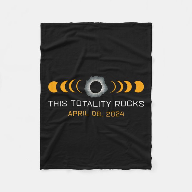 This Totality Rocks Funny Total Solar Eclipse Astr Fleece Blanket (Front)