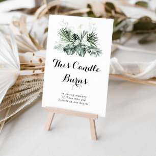 This Tropical Greenery White Floral Candle Burns  Poster