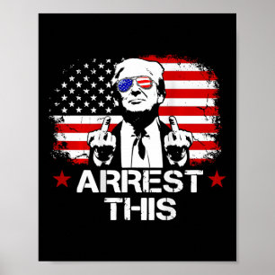 This Trump Fingers Pro Trump Flag American (on Bac Poster