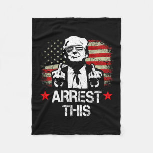 This Trump Middle Fingers Pro Trump 2024 (on Back) Fleece Blanket