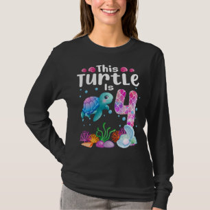 This Turtle Is 4 Years Old, Cute Under Sea Turtle T-Shirt