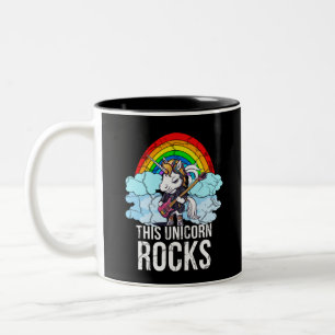 This Unicorn Rocks Guitar Two-Tone Coffee Mug