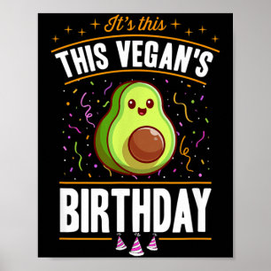 This Vegans Birthday Vegan Birthday Party Supply Poster