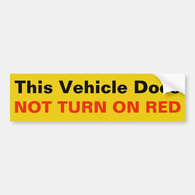 This Vehicle Does Not Turn on RED sticker (Front)