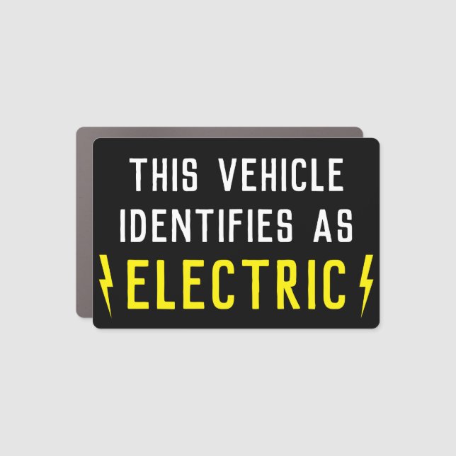 This Vehicle Identifies as Electric Car Magnet (Front)