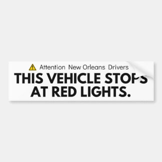 "This Vehicle Stops at Red Lights" Bumper Sticker