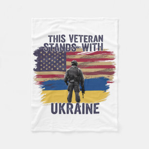 This Veteran Stands With Ukraine 10 Fleece Blanket