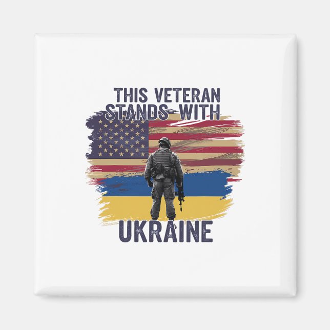This Veteran Stands With Ukraine 10  Magnet (Front)