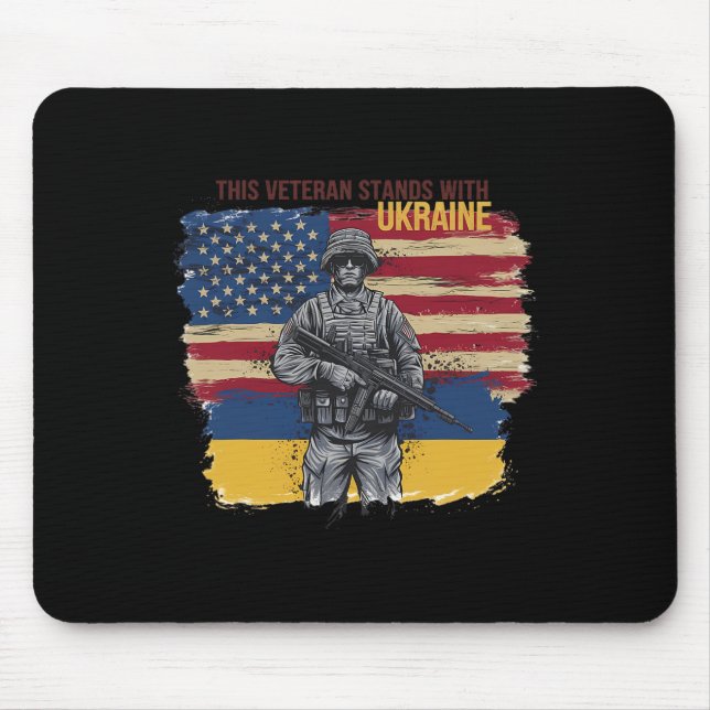 This Veteran Stands With Ukraine 12  Mouse Pad (Front)