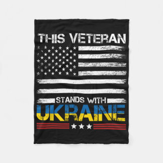 This Veteran Stands With Ukraine 1  Fleece Blanket