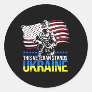 This Veteran Stands With Ukraine 3 Classic Round Sticker