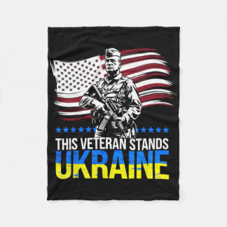 This Veteran Stands With Ukraine 3  Fleece Blanket