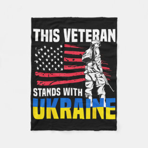 This Veteran Stands With Ukraine 4 Fleece Blanket