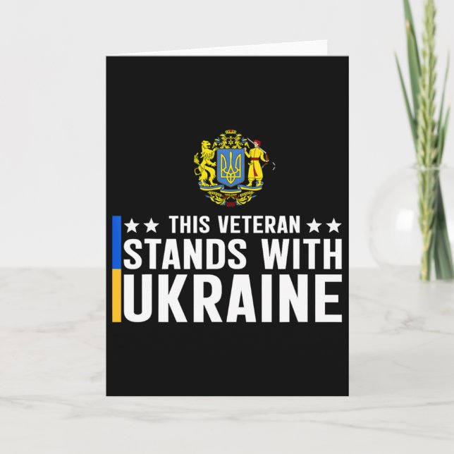 This Veteran Stands With Ukraine 5  Card (Front)