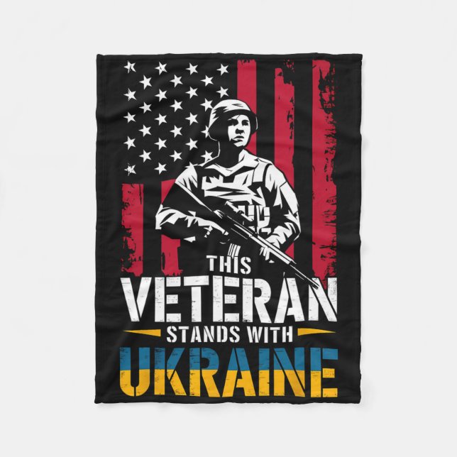 This Veteran Stands With Ukraine 6  Fleece Blanket (Front)
