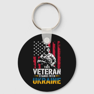 This Veteran Stands With Ukraine 6 Key Ring