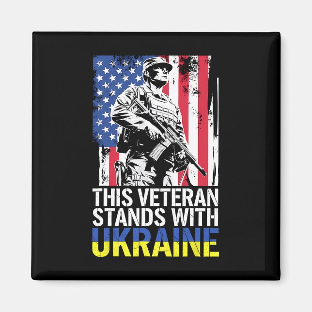 This Veteran Stands With Ukraine 7  Magnet (Front)