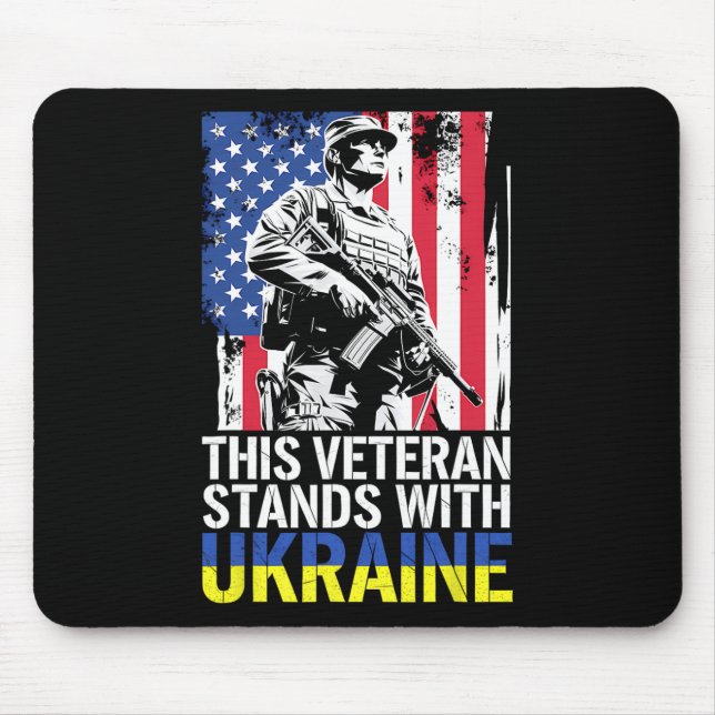 This Veteran Stands With Ukraine 7  Mouse Pad (Front)