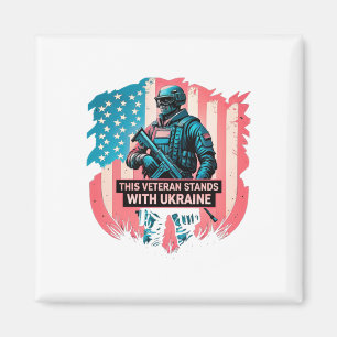This Veteran Stands With Ukraine Support Ukraine V Magnet