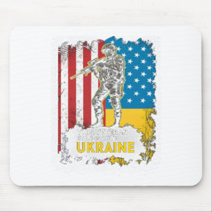 This Veteran Stands With Ukraine Support Ukraine V Mouse Pad