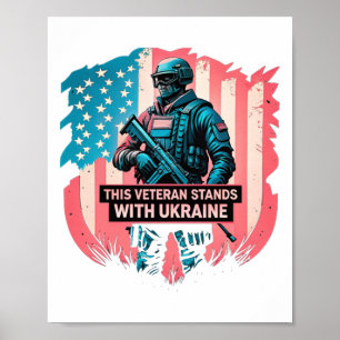 This Veteran Stands With Ukraine Support Ukraine V Poster