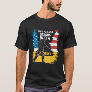 This Veteran Stands With Ukraine Support Ukraine V T-Shirt