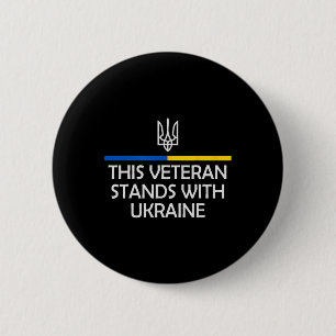 This Veteran Stands With Ukraine Zelensky Ukrainia 6 Cm Round Badge