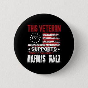 This Veteran Supports Harris Wheimer 2024 American 6 Cm Round Badge