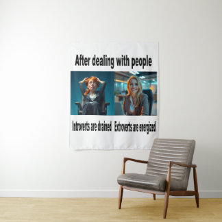 This wall art for Introverts and Extroverts Tapestry