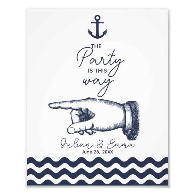 This way party wedding sign left arrow (Front)