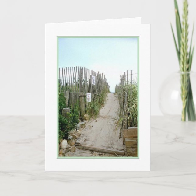 'This Way to the Beach' Blank Greeting Card (Front)