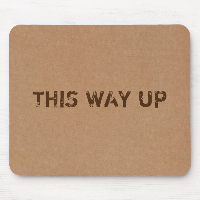 This Way Up Cardboard Box Texture Mouse Pad (Front)