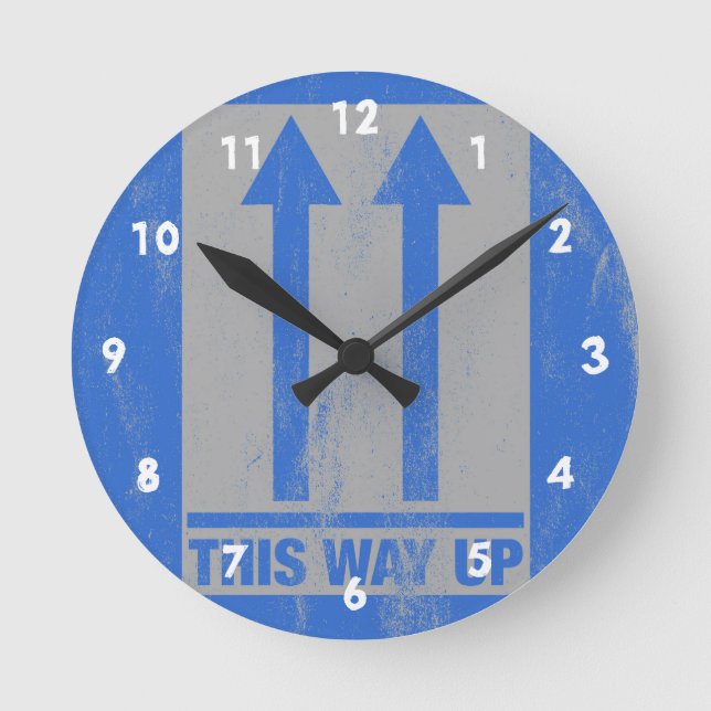 This way up sign round clock (Front)