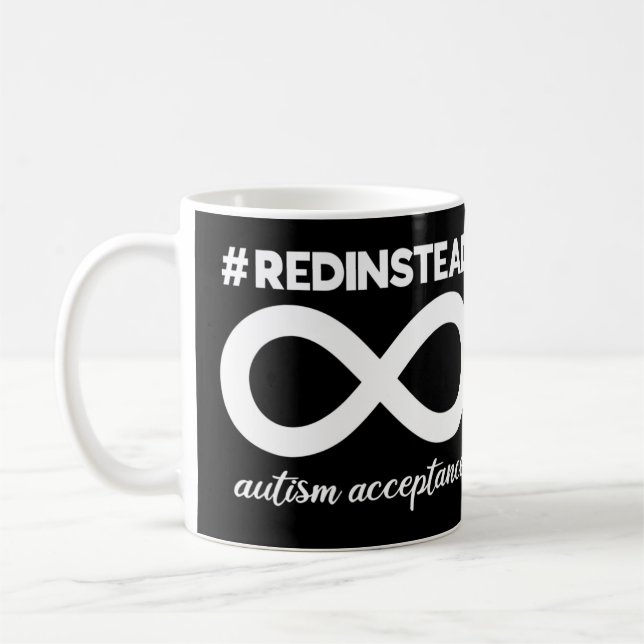 This wear red instead design will help bring accep coffee mug (Left)