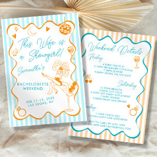 This Wife Is A Showgirl Bachelorette Itinerary Invitation