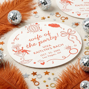 This Wife Is A Showgirl Bachelorette Party Favor Round Paper Coaster
