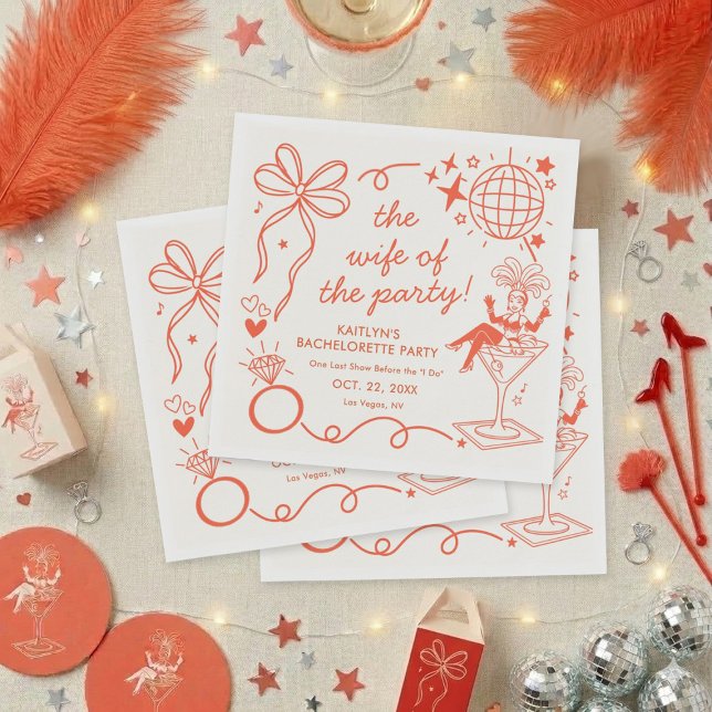 This Wife Is A Showgirl Bachelorette Party Napkin (Creator Uploaded)