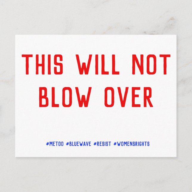 This Will Not Blow Over Postcard (Front)