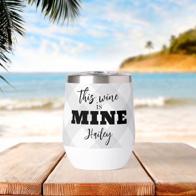 This Wine Is Mine Gingham Personalised (Beach (Rotated))
