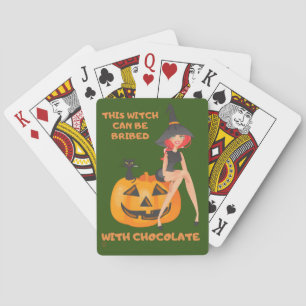"THIS WITCH CAN BE BRIBED..." funny  Playing Cards