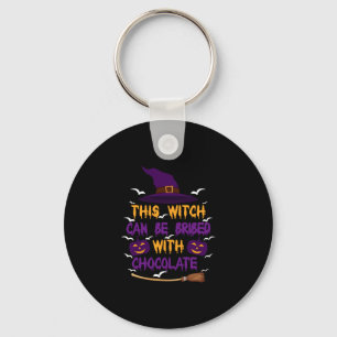 This Witch Can Be Bribed With Chocolate Halloween Key Ring