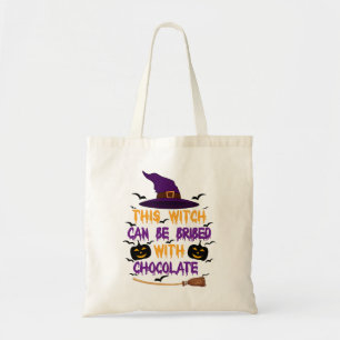 This Witch Can Be Bribed With Chocolate Halloween Tote Bag