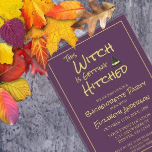 This Witch Is Getting Hitched Bachelorette Party Acrylic Invitations