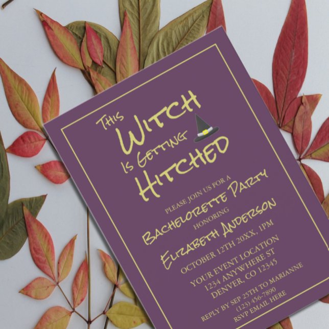 This Witch Is Getting Hitched Bachelorette Party Invitation (Creator Uploaded)