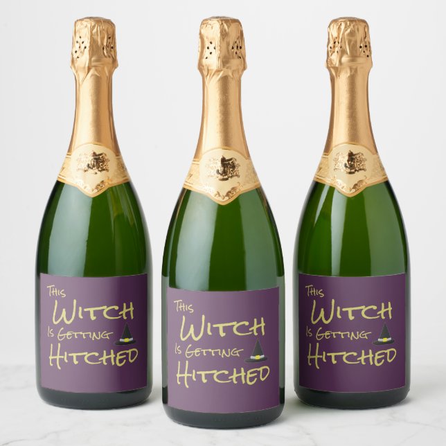 This Witch Is Getting Hitched Sparkling Wine Label (Bottles)