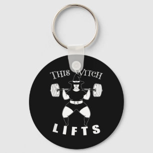 This Witch Lifts Squat Gym Lifting Halloween Key Ring