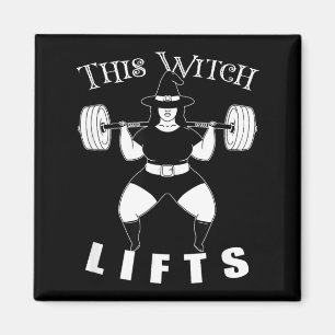 This Witch Lifts Squat Gym Lifting Halloween Magnet